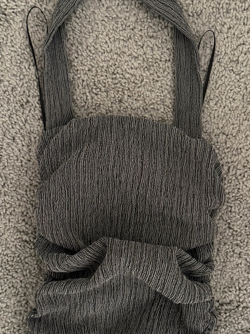 Textured Gray Ruched Tank Top Sz small